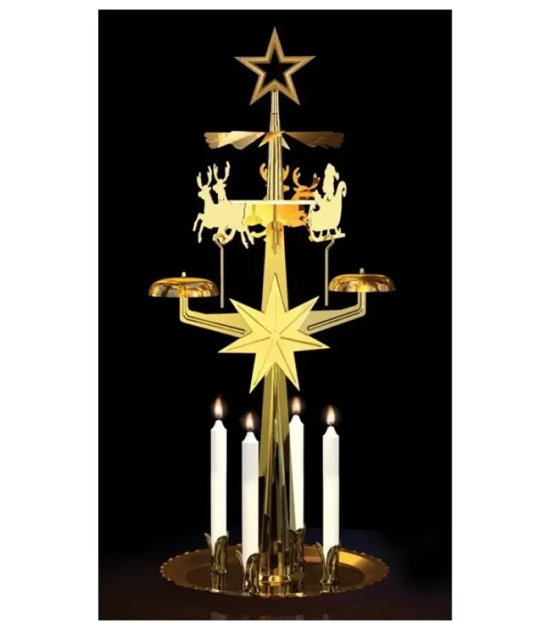 Kit Carillon Père Noël Dore + Bougies|Angel Chimes, carillon des anges Outlet