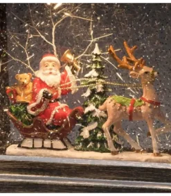 Lanterne À Neige A Led Avec Père Noël Dans Son Traineau, 25 Cm|Konstsmide, guirlandes lumineuses de Noël Outlet