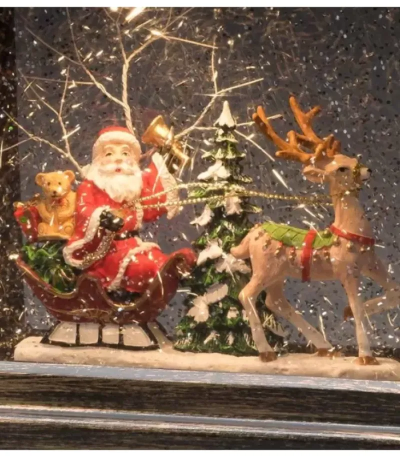Lanterne À Neige A Led Avec Père Noël Dans Son Traineau, 25 Cm|Konstsmide, guirlandes lumineuses de Noël Outlet