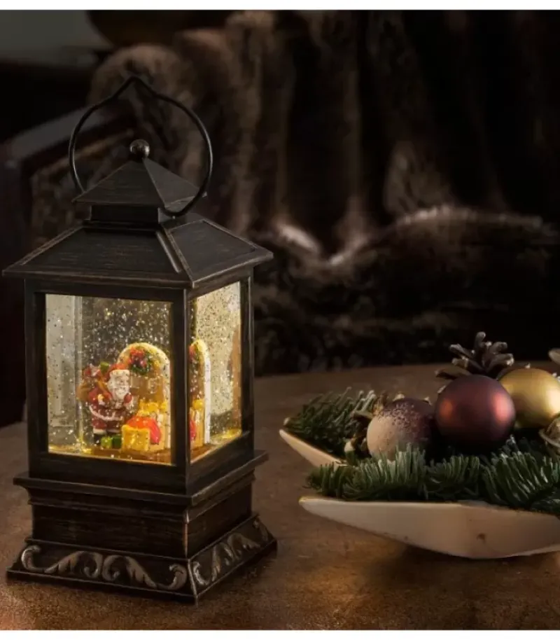Lanterne De Noël À Neige A Led Avec Père Noël Et Enfants, 22 Cm|Konstsmide, guirlandes lumineuses de Noël