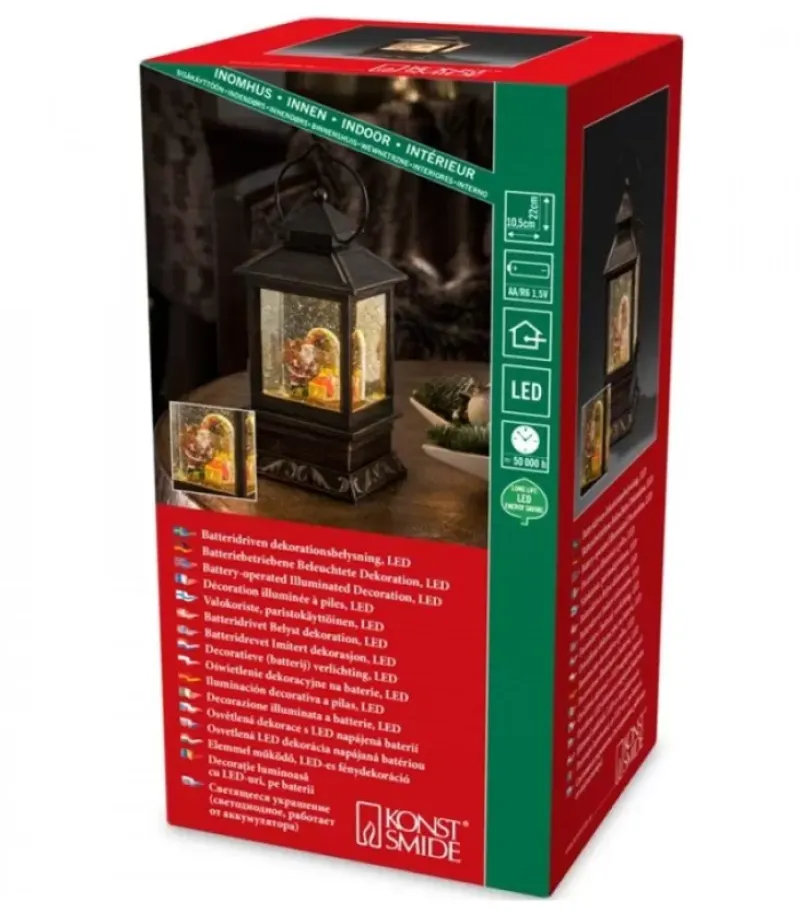 Lanterne De Noël À Neige A Led Avec Père Noël Et Enfants, 22 Cm|Konstsmide, guirlandes lumineuses de Noël