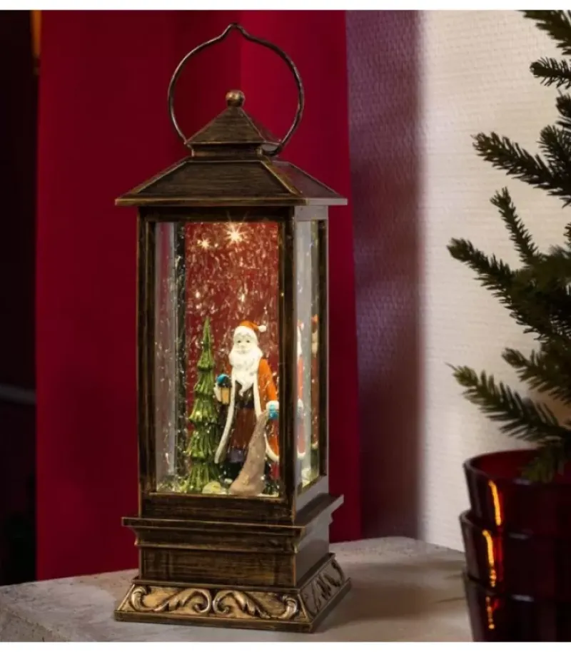 Lanterne De Noël À Neige Avec Père Noël, 27 Cm|Konstsmide, guirlandes lumineuses de Noël Discount