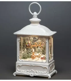 Lanterne De Noël Blanche, Père Noël Volant Au-Dessus D'Un Village|Konstsmide, guirlandes lumineuses de Noël Discount