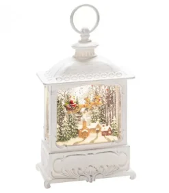 Lanterne De Noël Blanche, Père Noël Volant Au-Dessus D'Un Village|Konstsmide, guirlandes lumineuses de Noël Discount