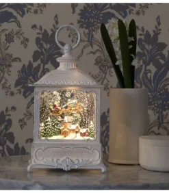 Lanterne De Noël Blanche, Père Noël Volant Au-Dessus D'Un Village|Konstsmide, guirlandes lumineuses de Noël Discount