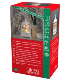 Lanterne De Noël Blanche, Père Noël Volant Au-Dessus D'Un Village|Konstsmide, guirlandes lumineuses de Noël Discount