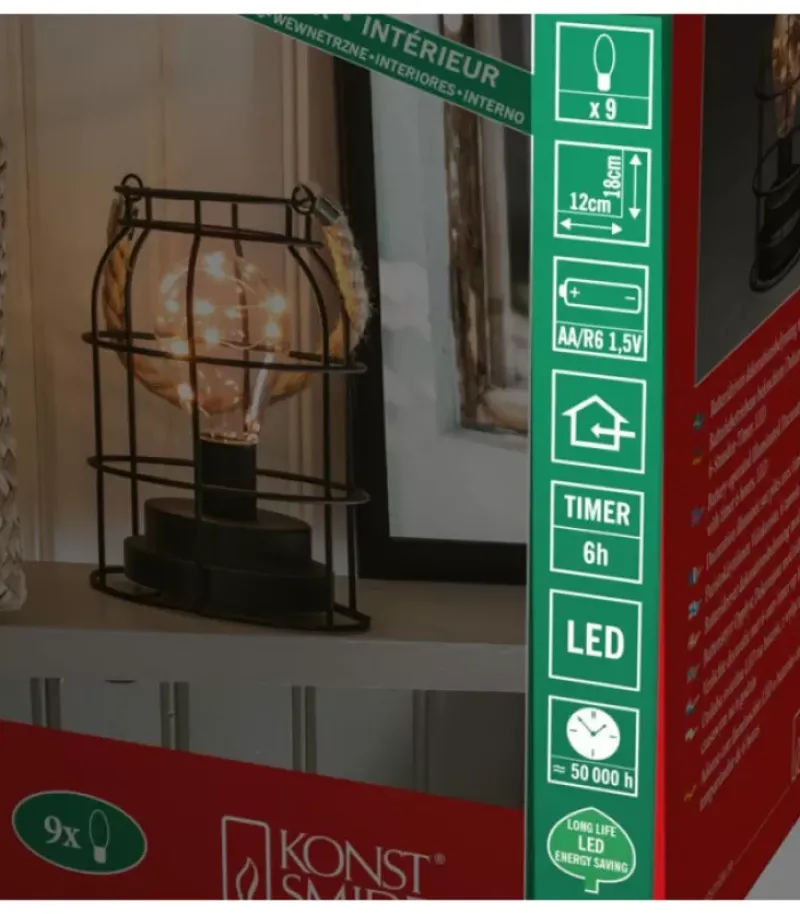 Lanterne Lumineuse A Led En Metal, Ronde, 18 Cm|Konstsmide, guirlandes lumineuses de Noël Clearance