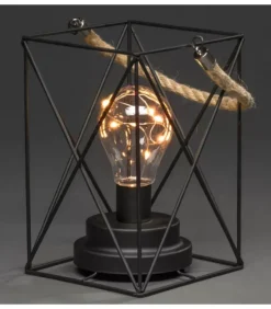 Lanterne Lumineuse A Led En Metal, Carree, 19 Cm|Konstsmide, guirlandes lumineuses de Noël Hot