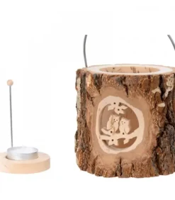 Lanterne Photophore En Bois, Couple D'Hiboux|Waldfabrik, photophore en bois et étoile sapin de Noël Discount