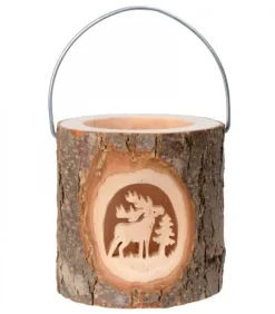 Lanterne Photophore En Bois, Cerf En Foret|Waldfabrik, photophore en bois et étoile sapin de Noël Clearance