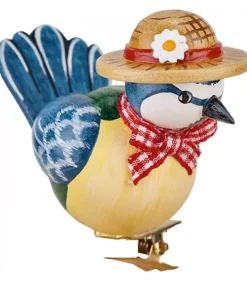 Oiseau Décoratif, Mesange Bleue Et Noeud Rouge, 6 Cm|Hubrig, figurines pour enfant Discount