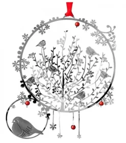Oiseaux En Metal Argente A Suspendre|Pluto Produkter, déco de Noël Scandinave Discount