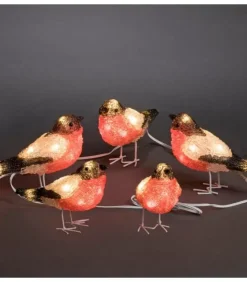 Oiseaux Lumineux Led, 5 Rouge-Gorge|Konstsmide, guirlandes lumineuses de Noël