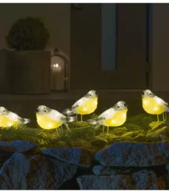Oiseaux Lumineux Led En Acrylique, 5 Chardonnerets|Konstsmide, guirlandes lumineuses de Noël Online