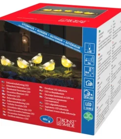 Oiseaux Lumineux Led En Acrylique, 5 Chardonnerets|Konstsmide, guirlandes lumineuses de Noël Online