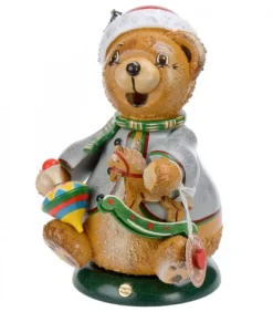 Ourson Brule-Encens Avec Cheval De Bois Et Toupie|Hubrig, figurines pour enfant