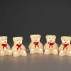 Oursons Lumineux A Led En Acrylique Avec Ruban Rouge, 12 Cm|Konstsmide, guirlandes lumineuses de Noël Sale