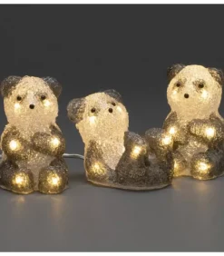 Pandas Lumineux En Acrylique Led, Lot De 5, 11,5 Cm|Konstsmide, guirlandes lumineuses de Noël Online