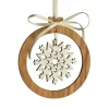 Pendentif En Bois D'Olivier 7Cm, Motif Cristal De Neige N°1|Waldfabrik, photophore en bois et étoile sapin de Noël Online