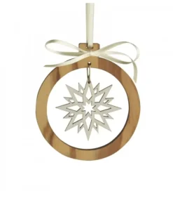 Pendentif En Bois D'Olivier Motif Cristal De Neige N°1|Waldfabrik, photophore en bois et étoile sapin de Noël Sale