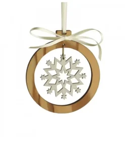 Pendentif En Bois D'Olivier Motif Cristal De Neige N°3|Waldfabrik, photophore en bois et étoile sapin de Noël Outlet