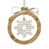Pendentif En Bois D'Olivier 7Cm, Motif Cristal De Neige N°2|Waldfabrik, photophore en bois et étoile sapin de Noël Discount