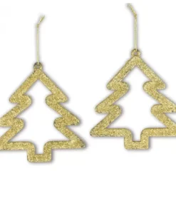 Pendentifs Sapin De Noël, Paillettes Dorees (Par 2)|Riffelmacher et Weinberger Outlet