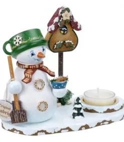 Personnage Porte Encens Bonhomme De Neige Avec Bougeoir|Hubrig, figurines pour enfant New