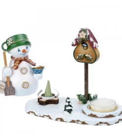 Personnage Porte Encens Bonhomme De Neige Avec Bougeoir|Hubrig, figurines pour enfant New