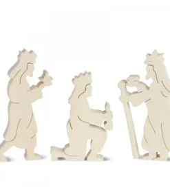Personnages De Crèche, Rois Mages Bois Naturel, 10 Cm|Waldfabrik, photophore en bois et étoile sapin de Noël Online