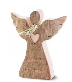 Petit Ange De Noël En Bois, Avec Coeur Et Echarpe, 6,5 Cm|Waldfabrik, photophore en bois et étoile sapin de Noël Online