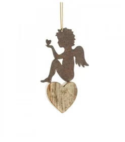 Petit Ange En Metal A Suspendre Et Coeur Dans La Main|Waldfabrik, photophore en bois et étoile sapin de Noël Discount