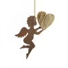 Petit Ange En Metal A Suspendre Et Coeur En Bois|Waldfabrik, photophore en bois et étoile sapin de Noël