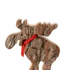 Petit Elan En Bois Avec Noeud Rouge 8 Cm|Waldfabrik, photophore en bois et étoile sapin de Noël Outlet