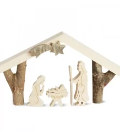 Petite Crèche De Noël Avec Nativite, 8 Cm|Waldfabrik, photophore en bois et étoile sapin de Noël New