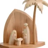 Petite Crèche Moderne En Bois Avec Un Palmier Et La Nativite|Schalling, crèche moderne Clearance