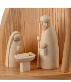 Petite Crèche Moderne En Bois Avec Un Palmier Et La Nativite|Schalling, crèche moderne Clearance