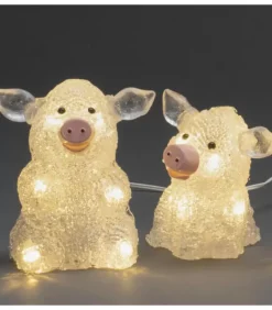 Petits Cochons Lumineux En Acrylique Led 12,5 Cm, Lot De 5|Konstsmide, guirlandes lumineuses de Noël Hot