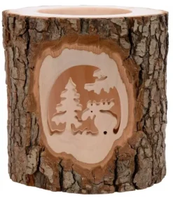 Photophore En Bois Cisele, Elan Dans La Foret|Waldfabrik, photophore en bois et étoile sapin de Noël Outlet