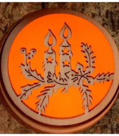Photophore En Bois, Motif Bougies De Noël|Waldfabrik, photophore en bois et étoile sapin de Noël Best