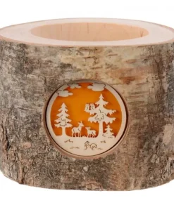 Photophore En Rondin De Bois, 1 Motif Animaux De La Foret|Waldfabrik, photophore en bois et étoile sapin de Noël New
