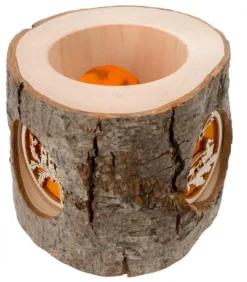 Photophore Rondin De Bois, Avec 3 Motifs Crèche, Père Noël Et Bougies|Waldfabrik, photophore en bois et étoile sapin de Noël Online