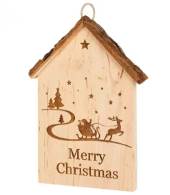 Plaque De Porte En Bois A Suspendre "Merry Christmas"|Waldfabrik, photophore en bois et étoile sapin de Noël Online