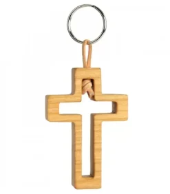 Porte Clef En Bois De Cerisier Avec Croix Découpee, 5 Cm|Waldfabrik, photophore en bois et étoile sapin de Noël Sale