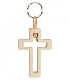 Porte-Clef En Bois Avec Croix Découpee, 5 Cm|Waldfabrik, photophore en bois et étoile sapin de Noël New