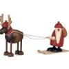 Père Noël En Bois Sur Ski Et Renne|Köhler, Père Noël en bois