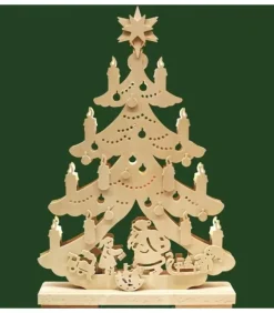 Père Noël Et Rennes Dans Sapin De Noël Led En Bois|Ratags, décos de Noël lumineuses en bois Best
