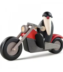 Père Noël Moderne A Moto Au Look Rocker|Köhler, Père Noël en bois Hot