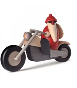 Père Noël Rouge A Moto|Köhler, Père Noël en bois Discount