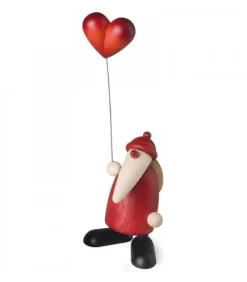 Père Noël Rouge Avec Un Coeur|Köhler, Père Noël en bois New